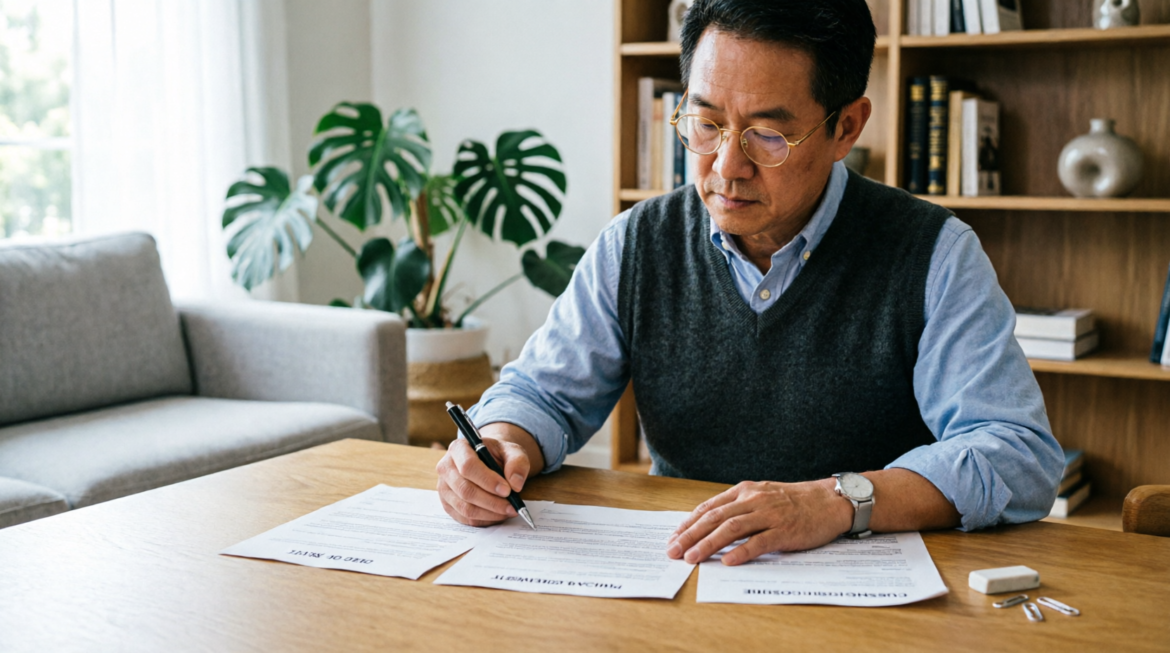 homeowner reviewing legal documents